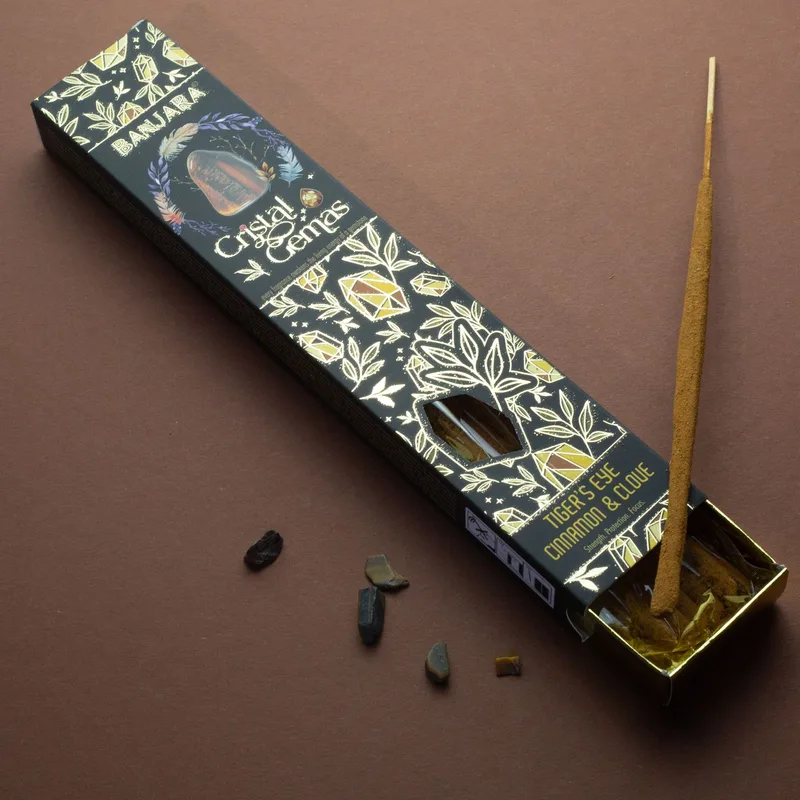 Banjara Cristal Gemas Incenso Sticks - Tiger's Eye Cannella & Clove — foto 2