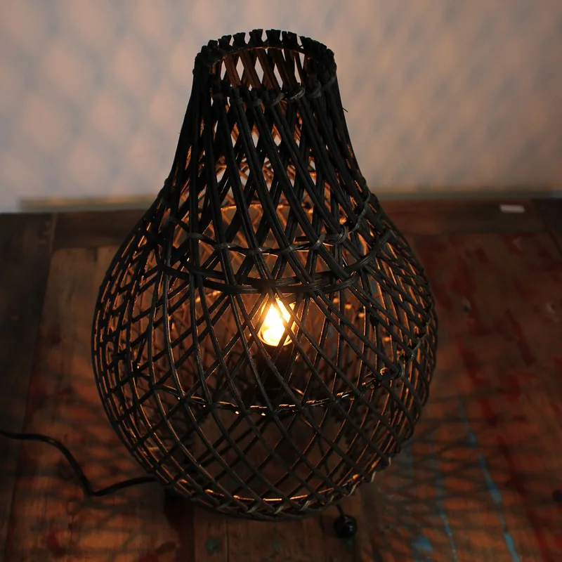 Rattan Table Lamps Nero — foto 5