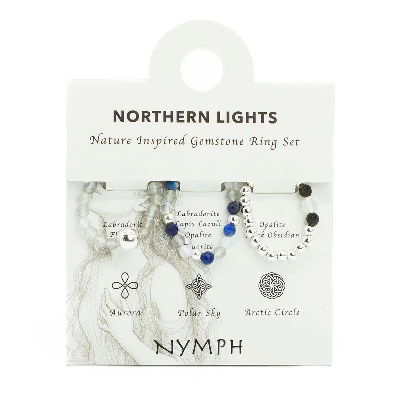 Nymph Spirit Gemstone Ring Set - Northern Lights