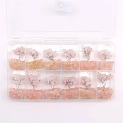 Mini Gemstone Trees On Orgonite Base - Rosa Quartz (15 stones) — foto 5