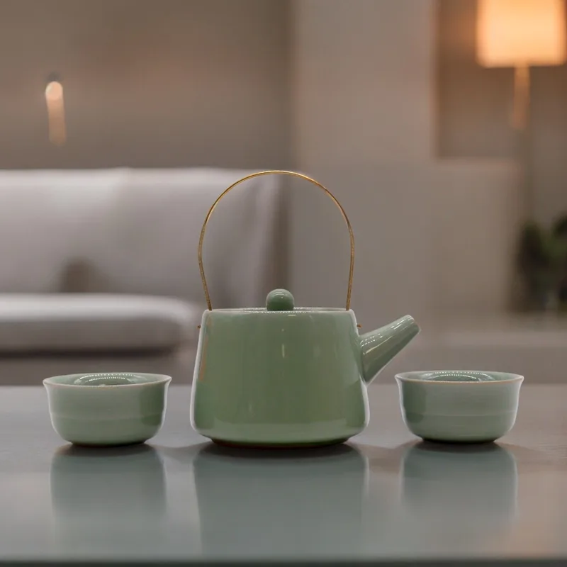 Herbal Jade Teapot Set Pot & Two Cups — foto 5