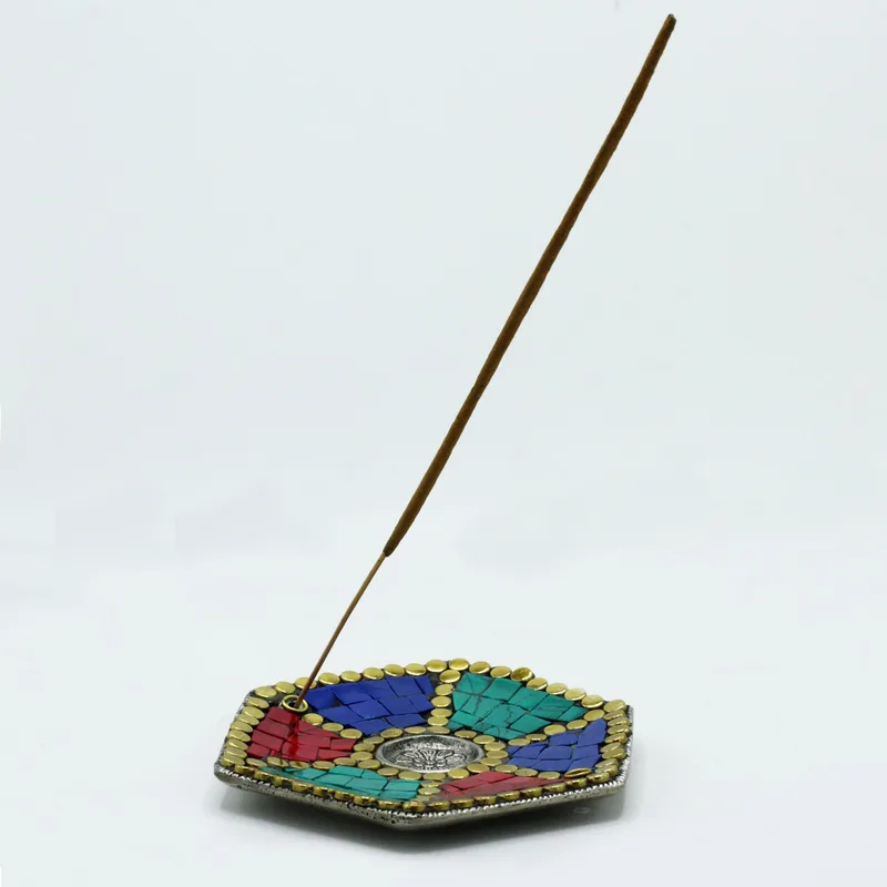 Hex Plate Tibetan Decor Cone & Stick Porta — foto 2
