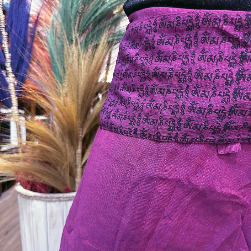 Yoga and Festival Pants Thai Fisherman Mandala Mantra on Purple — foto 2