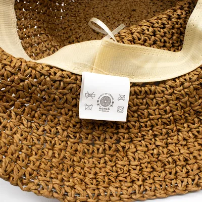 Nomad Sari Floppy Straw Sun Hat - Naturale Coffee