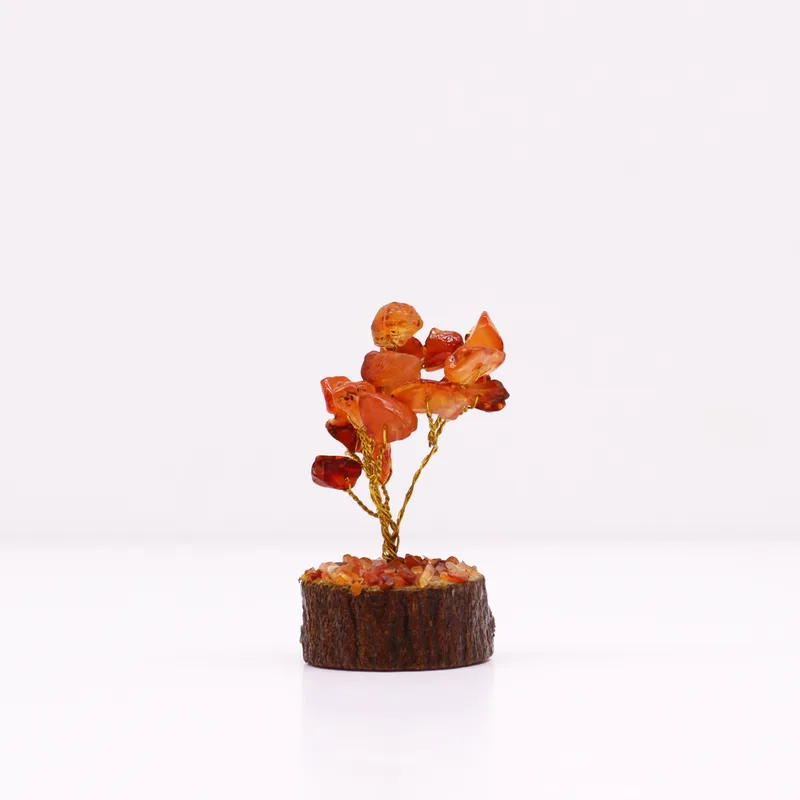 Mini Gemstone Trees On Legno Base - Carnelian (15 stones) — foto 2