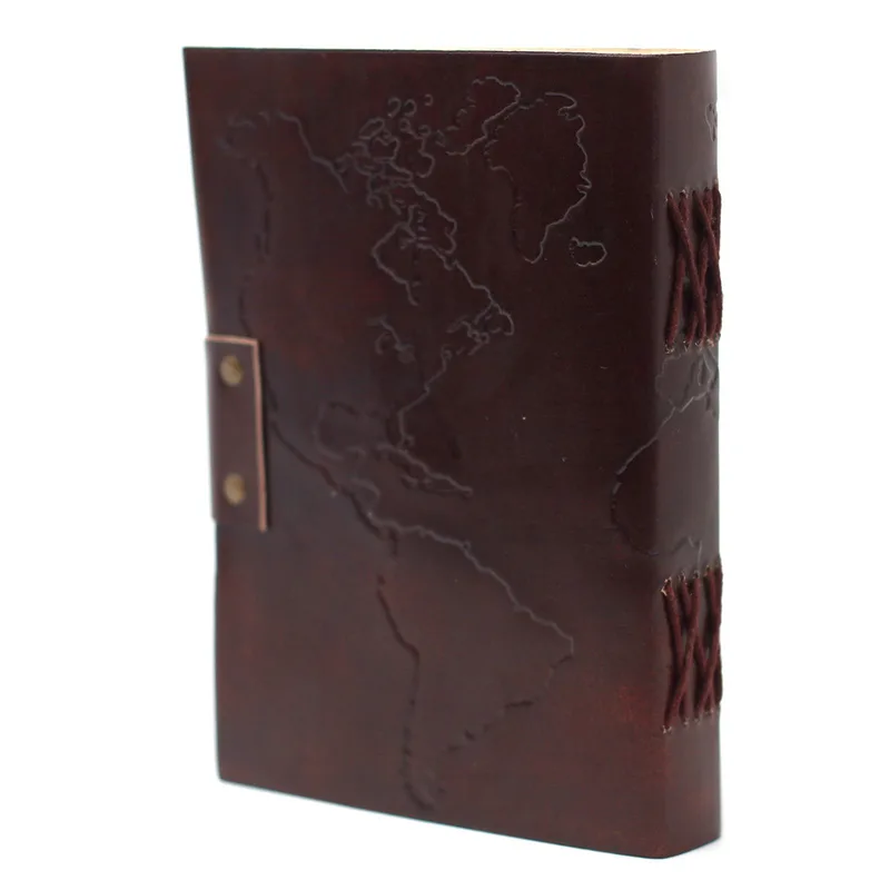 Leather World Map & Stitching Notebook — foto 2