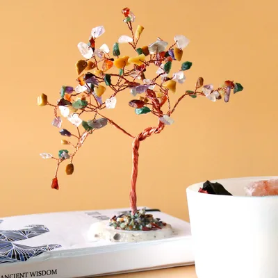 Lrg Gemstone Albero Multi Stones on Naturale Agate Base