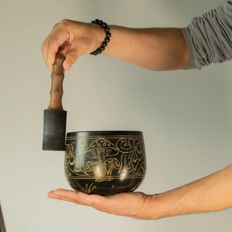 Cauldron Singing Bowl Magic Mushroom Yellow — foto 6