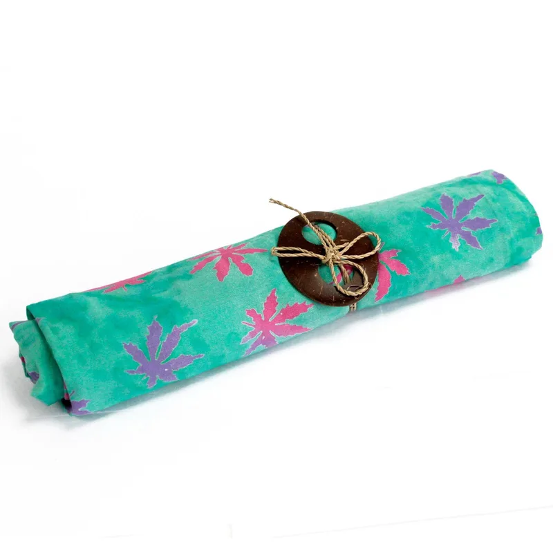 Bali Block Print Sarong Tropical Leaves — foto 2