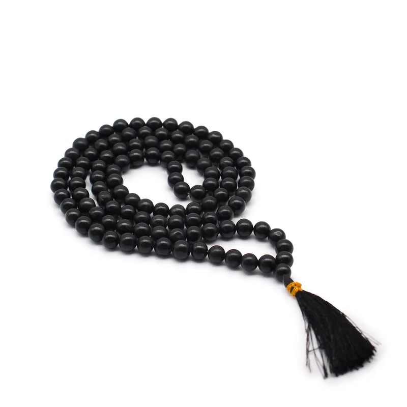 108 Bead Mala Nero Agate