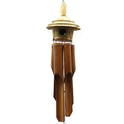 Lrg Round Seagrass Bird Scatola with Chimes 56x20cm — foto 2