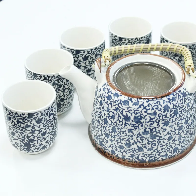 Herbal Teapot Set Blu Pattern