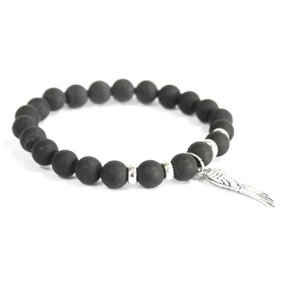 Angel Wing / Nero Agate - Gemstone Bracelet