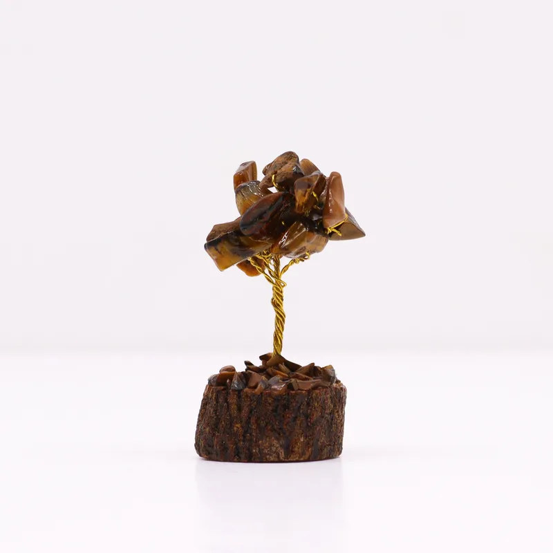 Mini Gemstone Trees On Legno Base - Tigereye (15 stones) — foto 2