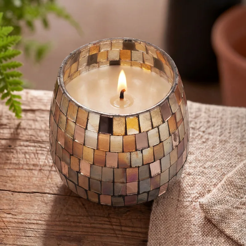 Medium Glass Jar Candele Ambra Mosaic — foto 1