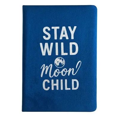 Dark Blu Velvet Notebook - 80 pages - Stay Selvatico Moon Child — foto 2