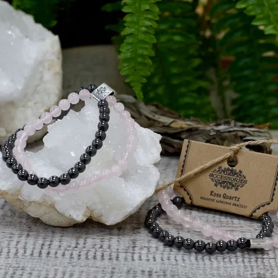 Bracciale Gemma Magnetica - Quarzo Rosa — foto 2