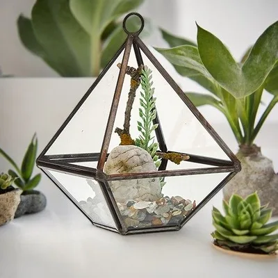 Glass Terrarium Small Diamond — foto 5