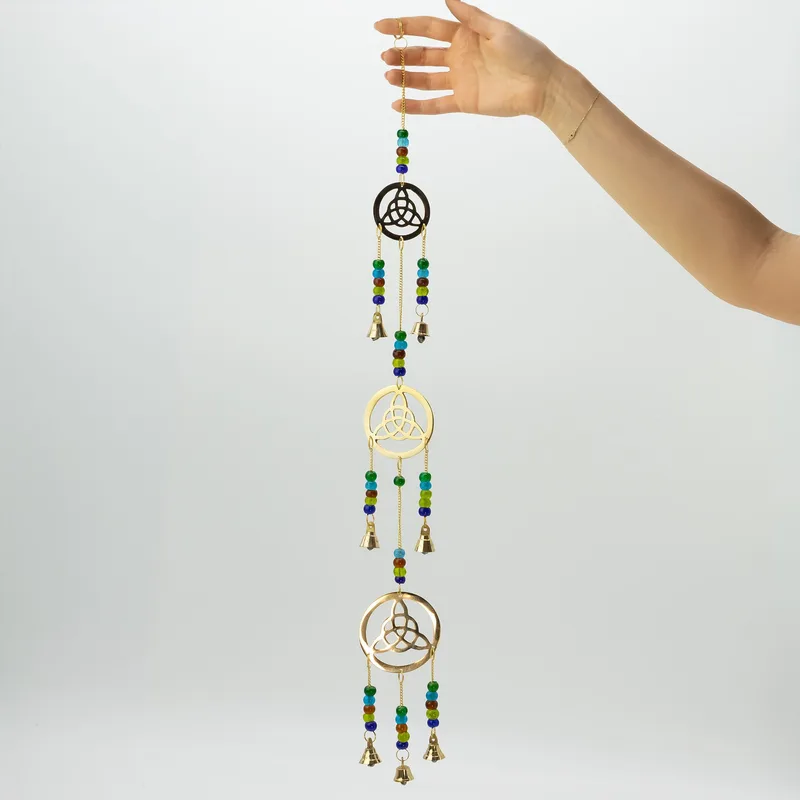 Indian Chimes Brass Celtic Drop 7 Bells 6x64cm