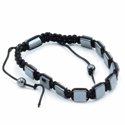 Bracciale Shamballa in Eritreo di Hematite Magnetica con Cubi Piatto