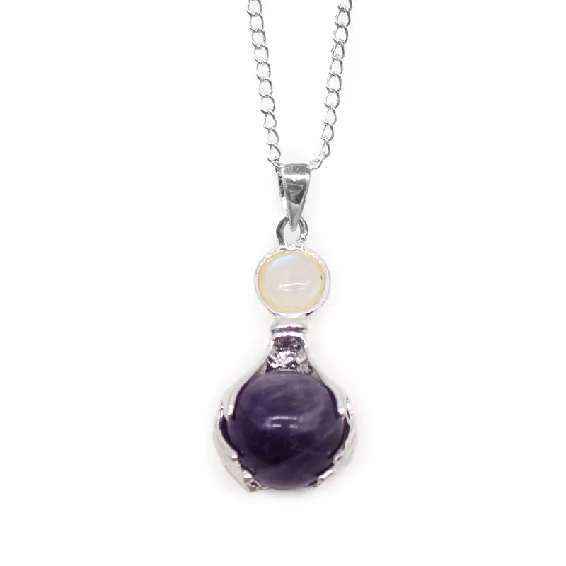 Gemstone Healing Hands Pendant Amethyst