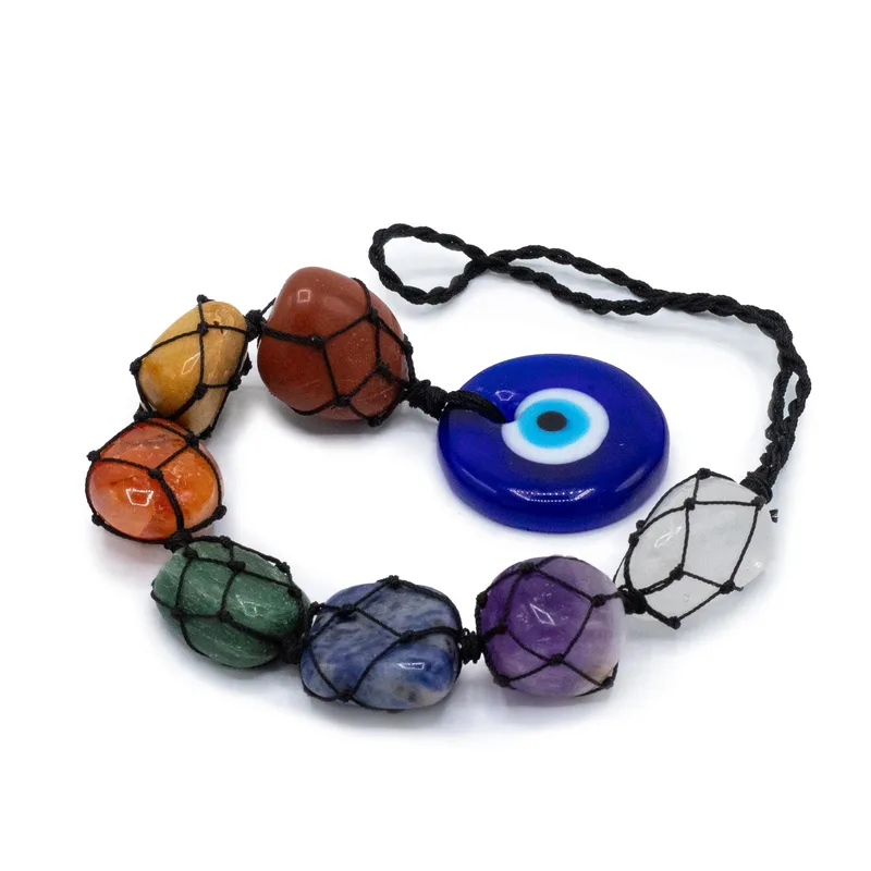 Hanging Chakra Stone Pendant Evil Eye — foto 2