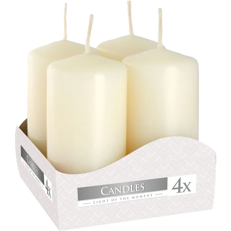 Set of Pillar Candele 40x80mm (4 pieces) - Ivory — foto 2