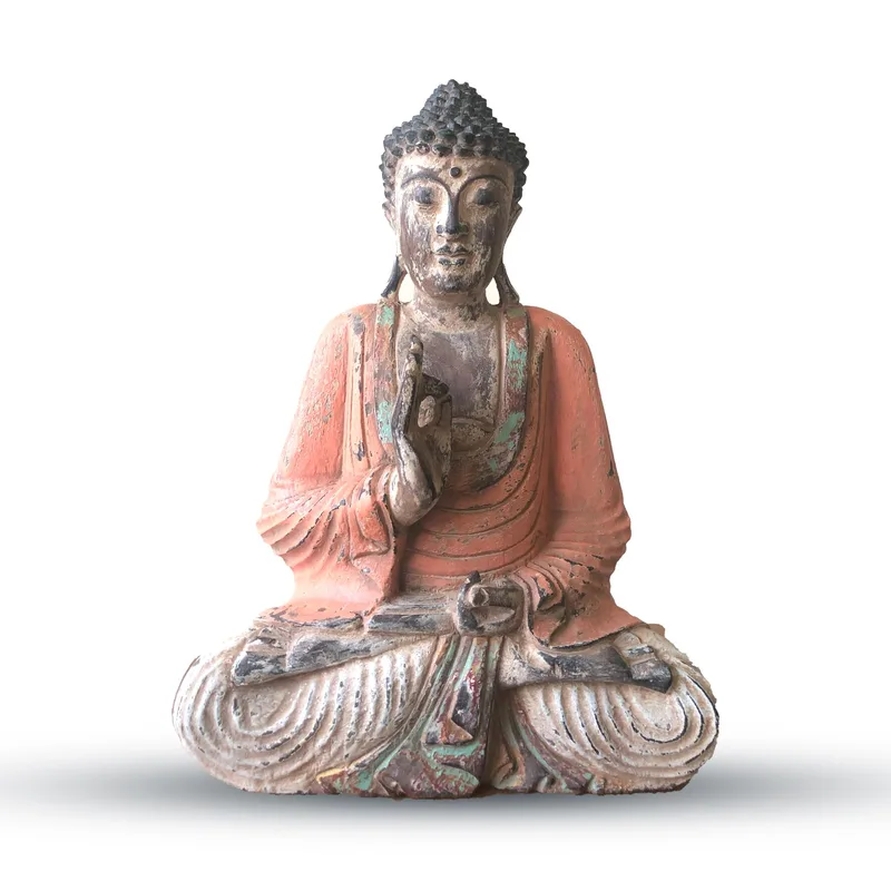Vintage Arancia Hand Carved Buddha Statue 40cm Teaching Transmission