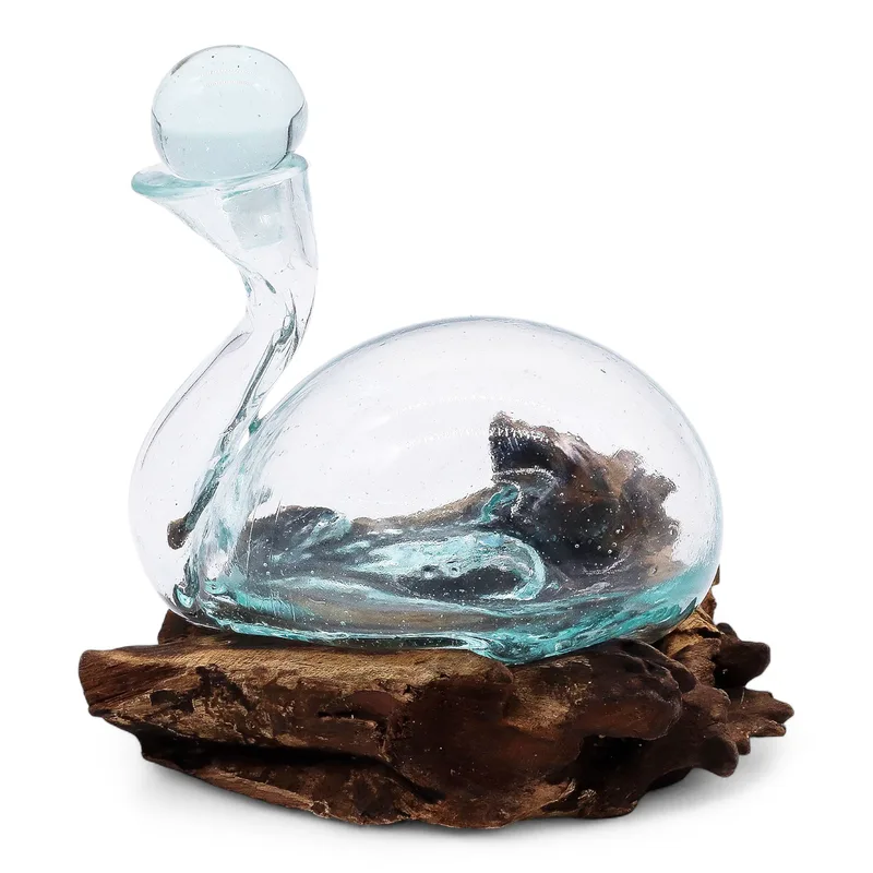 Molten Glass Duck Decanter on Legno with Stopper 19cm — foto 4