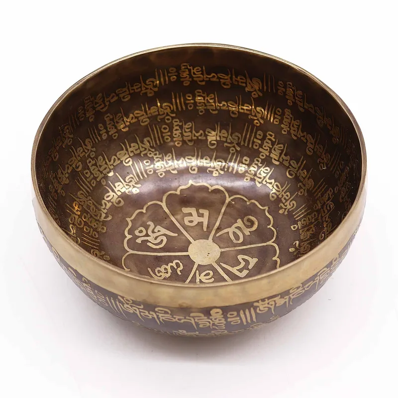 Tibetan Healing Engraved Bowl 16cm Mantra — foto 2