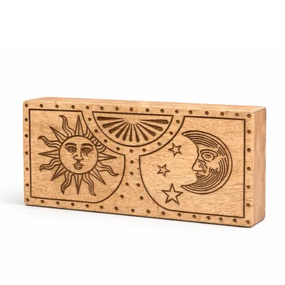 Sun - Moon Carved Crystal and Stone Scatola