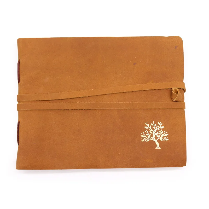 Leather Sketchbook Golden Albero 144 pages 18x23cm