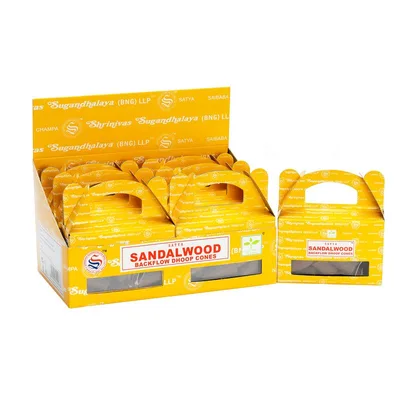 Scatola di Dhoop Legno Backflow Satya Sandal (Cono)