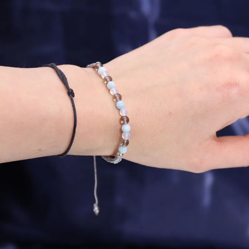 Zodiac Crystal Candela with Gemstone Bracelet Cancer