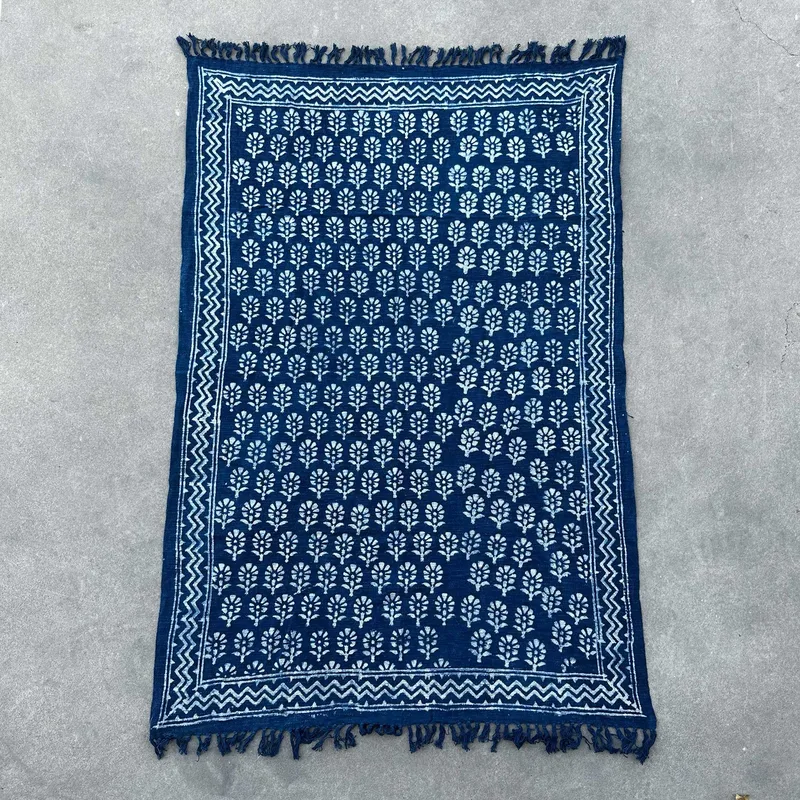 Fatto a mano Indigo Throw 170x120cm Chhota Fiore — foto 1