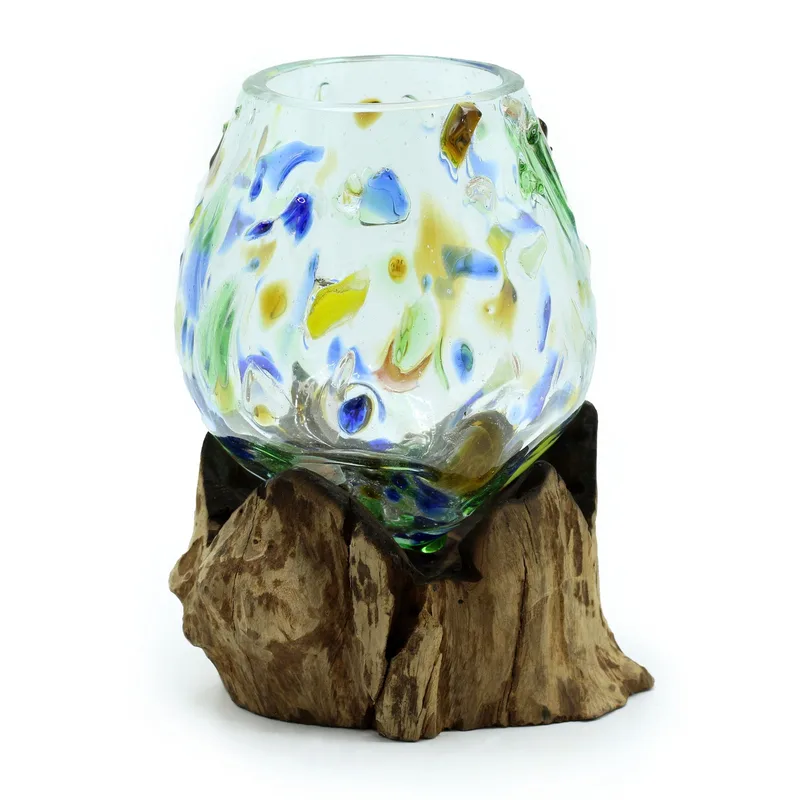 Molten Coloured Glass on Legno Medium Bowl