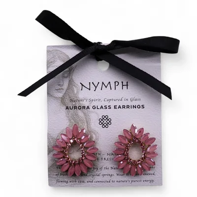 Soft Pink - Vintage Glass - Loop - Earrings — foto 2