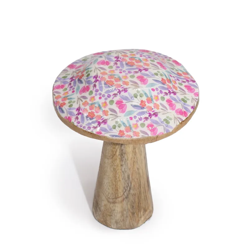 Small Enamelled Mushroom - 10cm - Pretty Floral — foto 3