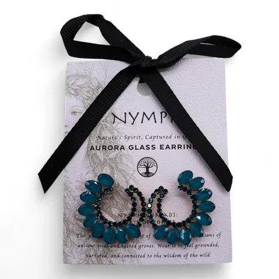 Teal Verde - Vintage Glass - Loop - Earrings — foto 2