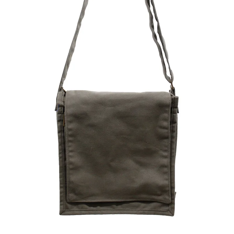 Borsa a tracolla in tela di cotone - Grigio Grafite
