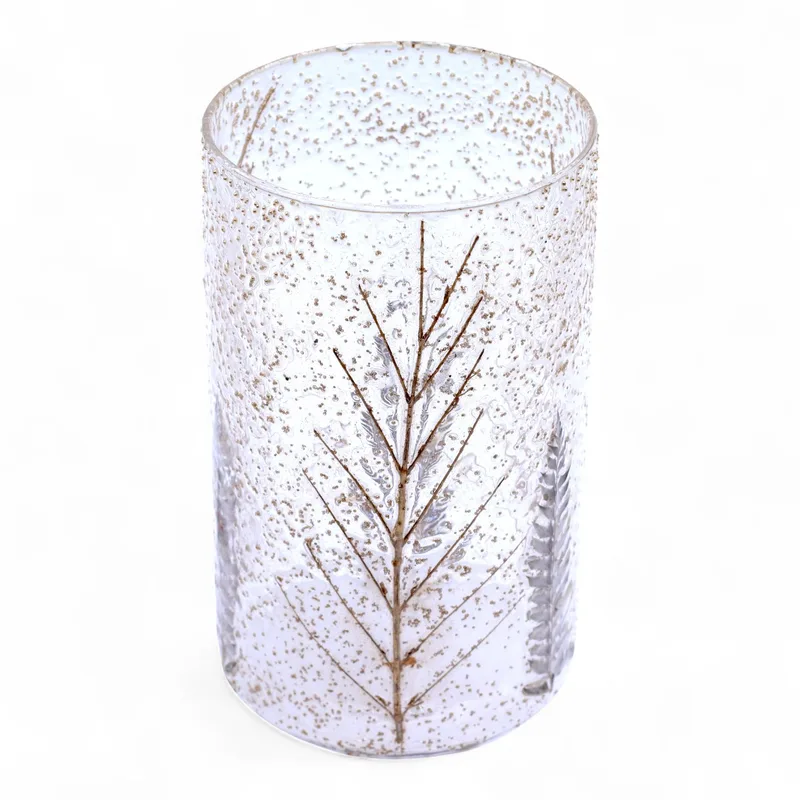 Naturale Floral Glass Tall Vase Candela Porta Pino -
