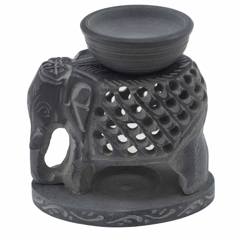 Soapstone Olio Bruciatore 10.5cm Standing Elephant