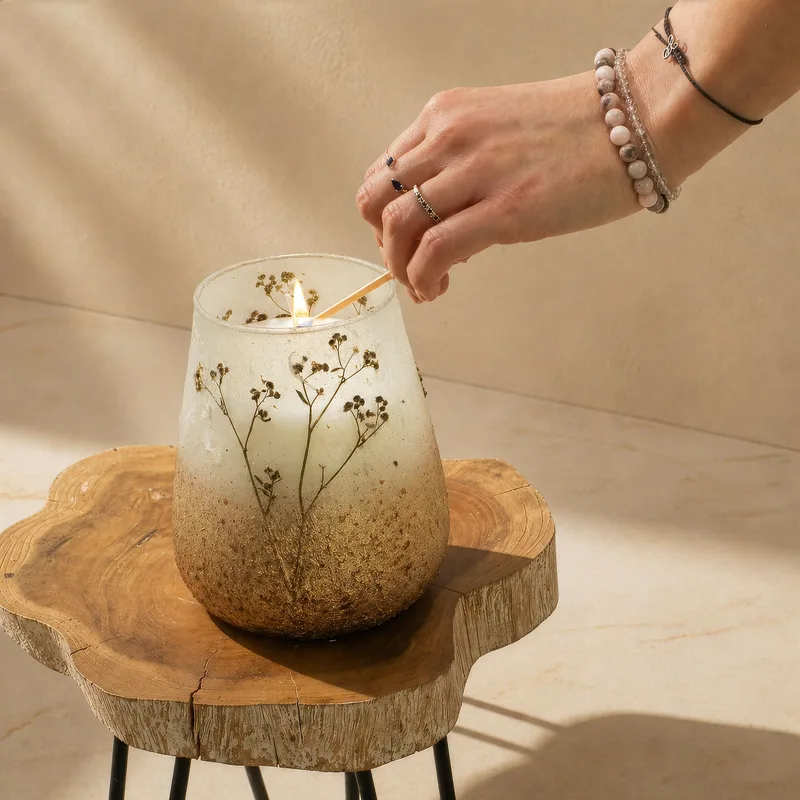 Tall Glass Jar Candele Wildlight Woods