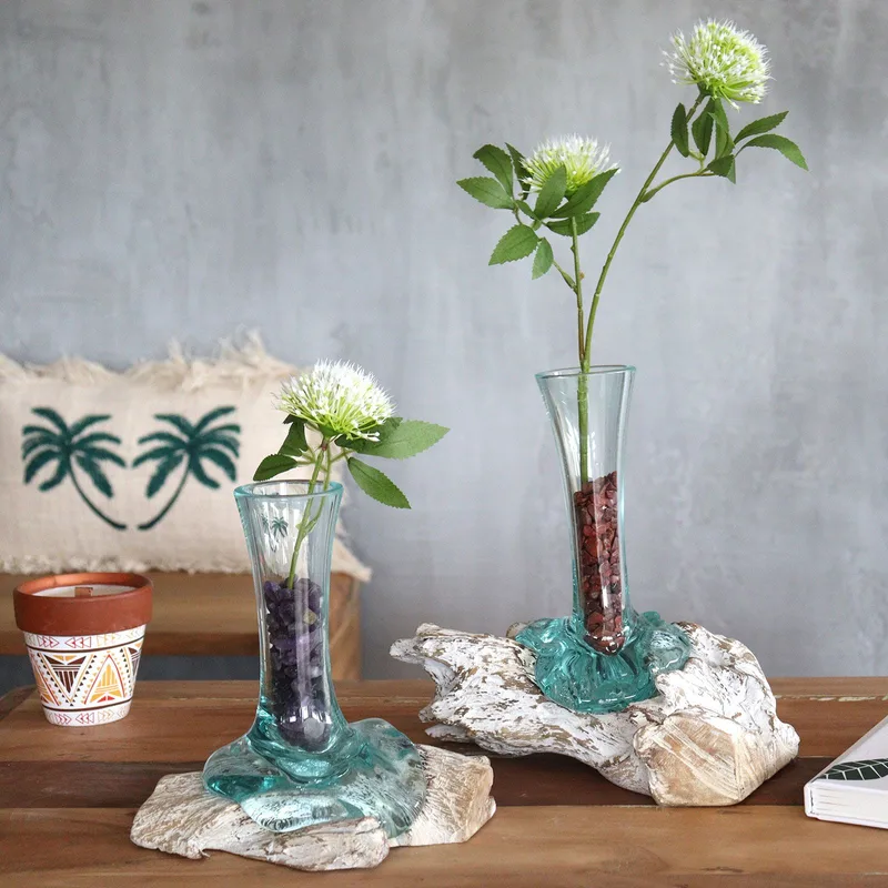 Molten Glass on Whitewash Legno Vase Medium — foto 1