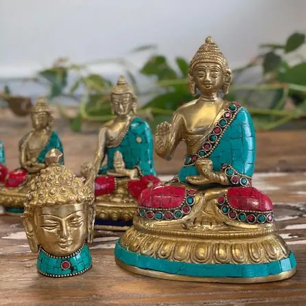 Brass Buddha Figure Hands Down 11.5 cm — foto 5
