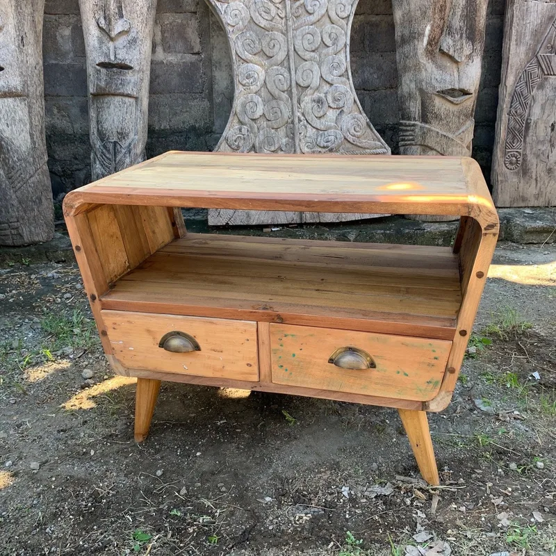 Small TV Stand with 2 Draws Round — foto 1