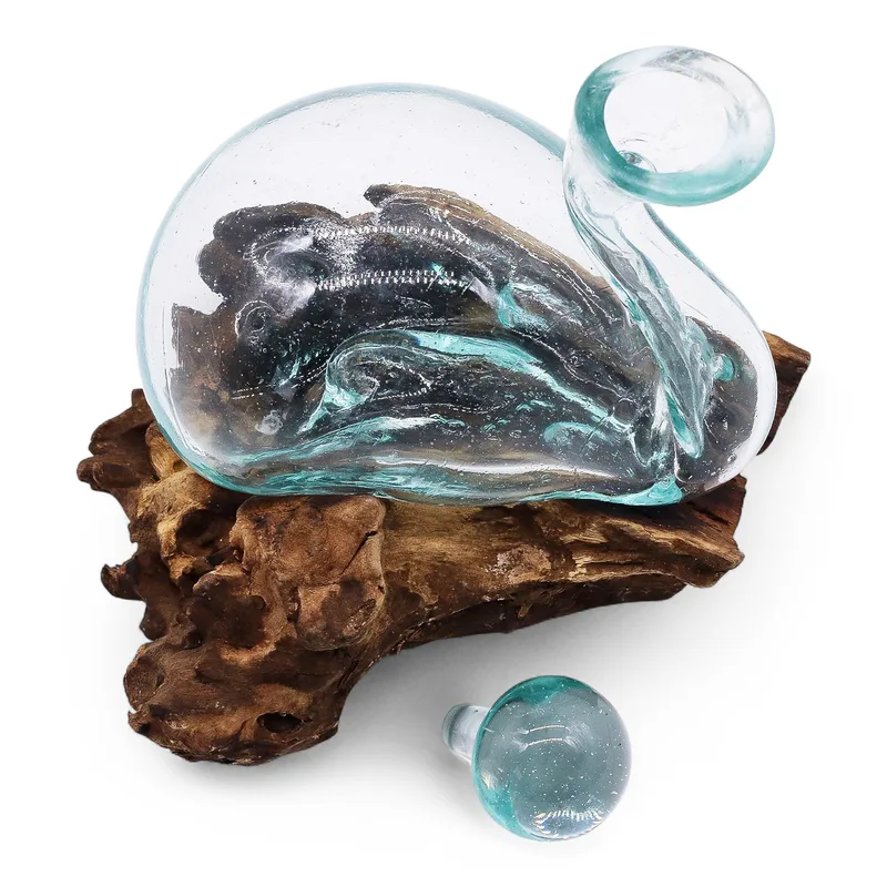 Molten Glass Duck Decanter on Legno with Stopper 19cm — foto 3