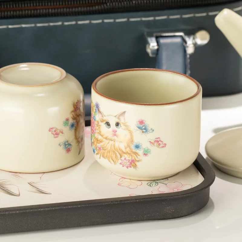 Travel Teapot Set & Two Cups - Cat Lover — foto 3
