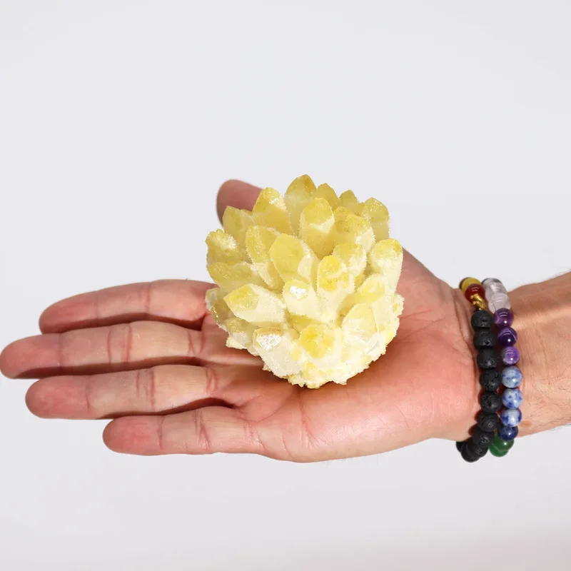 Crafted Quartz Cluster Yellow Ghost Quartz