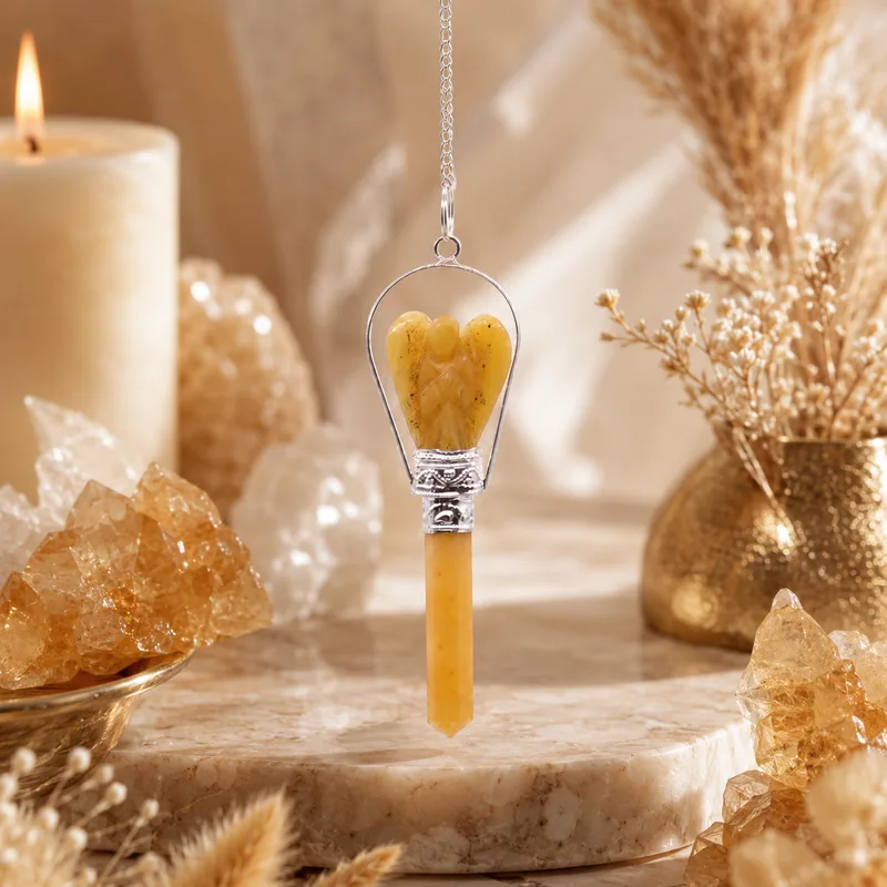 Angel Pendulum with Ring- Yellow Quartz — foto 3